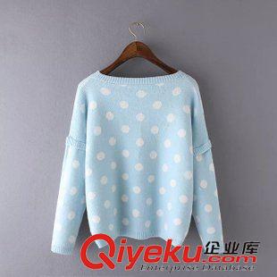 ★10月7號新款更新 2015秋冬新款韓版學(xué)生風(fēng)波點寬松套頭針織毛衣外套 女 E11079原始圖片3