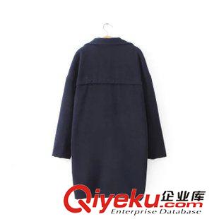 ★10月7號新款更新 2015冬季新款百搭純色雙排扣夾棉寬松中長款毛呢大衣外套 女原始圖片3