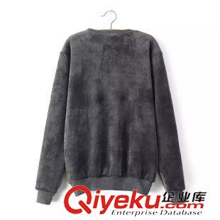 ★9月26號新款更新 2015秋冬新款字母刺繡加絨寬松長袖原來套頭衛(wèi)衣 女 D79465原始圖片2