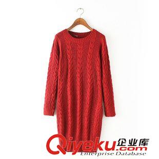 ★9月16號(hào)新款更新 2015秋冬新款韓版圓領(lǐng)長(zhǎng)款套頭針織打底裙連衣裙 女 C39288原始圖片2