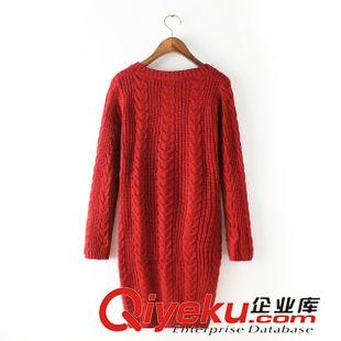 ★9月16號(hào)新款更新 2015秋冬新款韓版圓領(lǐng)長(zhǎng)款套頭針織打底裙連衣裙 女 C39288原始圖片3