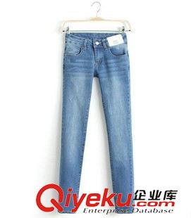 ★9月16號新款更新 韓版秋季新款 時(shí)尚修身水洗白牛仔休閑長褲 雙口袋顯瘦女褲原始圖片2