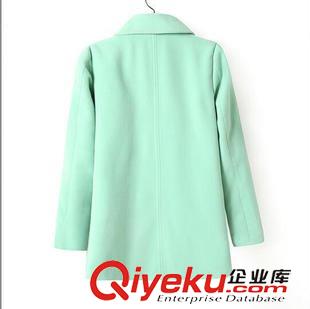 ★9月14號(hào)新款更新 2015秋冬新款時(shí)尚中長(zhǎng)款毛呢大衣純色修身長(zhǎng)袖外套 女 C129274原始圖片2