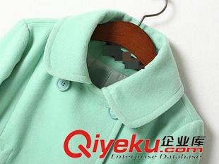 ★9月14號(hào)新款更新 2015秋冬新款時(shí)尚中長(zhǎng)款毛呢大衣純色修身長(zhǎng)袖外套 女 C129274原始圖片3