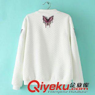 ★9月14號新款更新 2015秋季新款甜美刺繡蝴蝶貼布長袖拉鏈夾克衫休閑立領外套 女原始圖片2