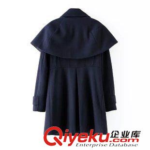 ★9月12號新款更新 2015秋冬新款韓版可卸斗篷披肩式中長款毛呢大衣外套 女 A29231原始圖片3