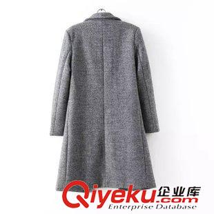 ★9月12號新款更新 2015秋季新款韓版氣質(zhì)修身西裝領(lǐng)中長呢子大衣外套 女 A29230原始圖片3