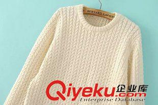 ★9月10號新款更新 2015秋季新款歐美風(fēng)側(cè)拉鏈麻花針織長袖套頭毛衣 女 D79197原始圖片3