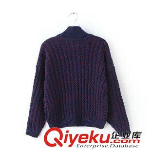 ★9月10號新款更新 2015秋季新款寬松針織拉鏈夾克衫拉鏈長袖毛衣外套 女 W49186原始圖片2