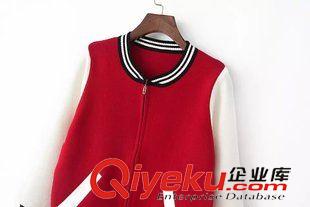 ★9月8號新款更新 2015秋季新款韓版拼色立領長袖夾克寬松拉鏈外套 女 F69145原始圖片3