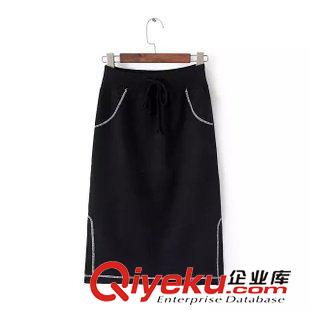 ★9月6號(hào)新款更新 2015秋季新款針織半身裙顯瘦彈力包臀打底短裙中裙 女 F69092原始圖片2
