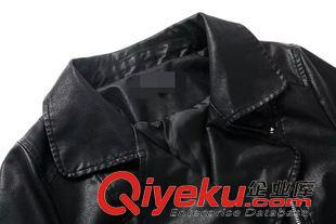 ★9月6號(hào)新款更新 歐美風(fēng)2015秋冬新款機(jī)車短款?yuàn)A克斜拉鏈修身皮衣外套 女 H29108原始圖片3
