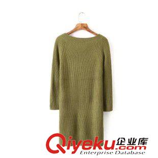 ★9月4號(hào)新款更新 2015秋季新款百搭純色大V領(lǐng)中長(zhǎng)款修身毛衣打底針織衫 女D39051原始圖片2