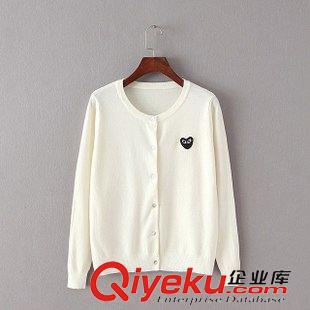 ★9月4號新款更新 2015秋季新款刺繡桃心百搭修身長袖針織小外套毛衣女 M49063原始圖片2