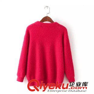 ★9月4號(hào)新款更新 2015秋季新款仿貂絨純色百搭寬松長(zhǎng)袖針織毛衣上衣 女 C89078原始圖片2