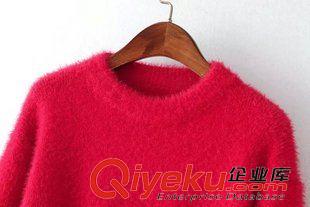 ★9月4號(hào)新款更新 2015秋季新款仿貂絨純色百搭寬松長(zhǎng)袖針織毛衣上衣 女 C89078原始圖片3