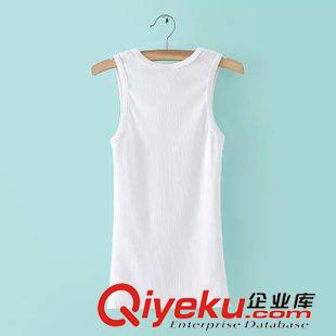 ◆吊帶/小背心 2015夏季新款百搭無袖螺紋背小修身顯瘦女式打底衫 E106278原始圖片3