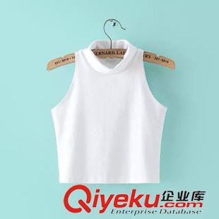 ◆吊帶/小背心 2015夏季新款歐美風高腰無袖緊身露臍小背心上衣T恤 E106275原始圖片2