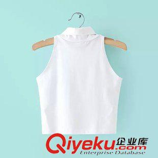 ◆吊帶/小背心 2015夏季新款歐美風高腰無袖緊身露臍小背心上衣T恤 E106275原始圖片3
