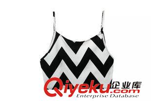◆吊帶/小背心 廠家直銷2015新款歐美風波浪紋小吊帶+半身裙兩件套套裝連身裙女原始圖片2