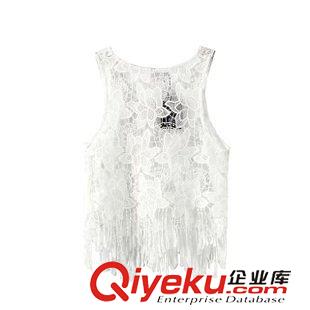 ◆吊帶/小背心 2015夏季新款明星同款鉤花鏤空蕾絲花朵流蘇小背心上衣 D47337原始圖片2