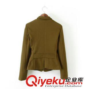 ◆西裝/西服 2014秋季新款歐美修身繩結(jié)扣飾休閑純色西裝外套女西服 B12861原始圖片2