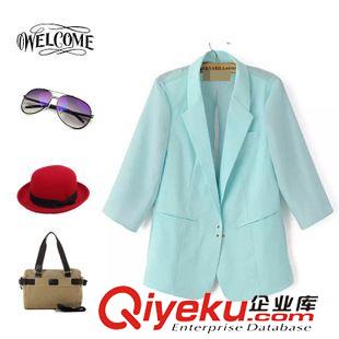 ◆西裝/西服 2014秋季新款歐美修身繩結(jié)扣飾休閑純色西裝外套女西服 B12861