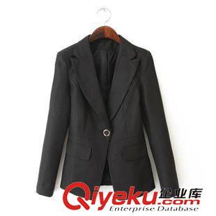 ◆西裝/西服 2015春裝新款 歐美女裝 純色OL職業修身小西服 女裝西裝外套原始圖片2