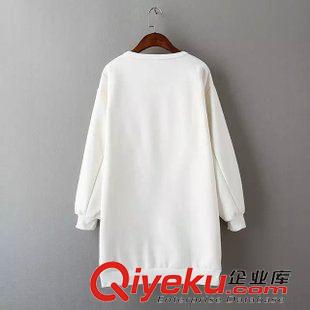 ◆衛(wèi)衣/絨衫 2015秋冬新款甜美愛心字母刺繡中長款寬松抓絨衛(wèi)衣 女 LL10260原始圖片2