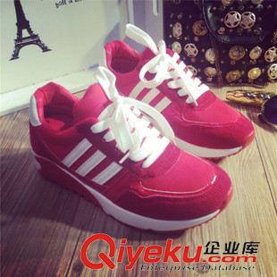 2015春季新品 2015新款韓版女鞋潮 淺口系帶運動鞋三道拼色跑鞋 廠家批發(fā)
