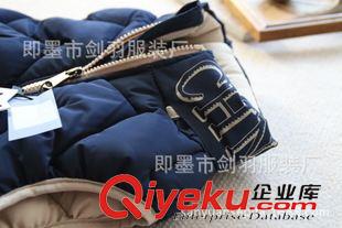 上衣 外貿童裝2015秋兒童男女童夾絲棉加厚棉馬甲面包服（帽子可隱藏原始圖片2