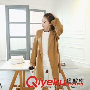 八月第二期新款 韓國(guó)代購2015秋冬季新款修身顯瘦中長(zhǎng)針織衫外套氣質(zhì)針織毛衣女原始圖片3