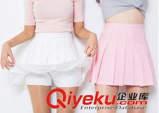 半身裙 2015秋冬裝韓版 百搭學生半身裙糖果色大擺短裙網球裙褲女百褶裙原始圖片3