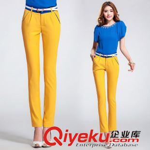 休閑褲 實拍 1508#新款長褲休閑褲 時尚小腳褲糖果色 女褲彩色褲子原始圖片3