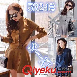 2015年9月新款 歐洲站 秋款女裝時(shí)尚條紋撞色假兩件修身長(zhǎng)袖連衣裙中長(zhǎng)裙