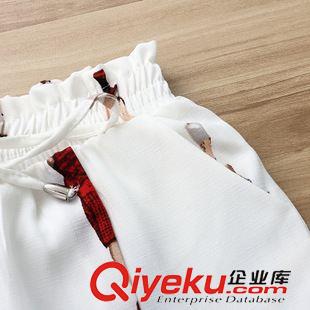休閑套裝 實拍2015夏裝新款歐美印花棉麻九分褲休閑套裝時尚套裝女原始圖片3