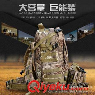 戶外雙肩包 鵬博翼戶外徒步登山包男包美軍迷彩雙肩戰術防水組合包可一件代發原始圖片3