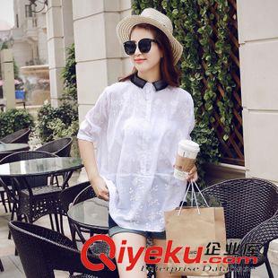 綜合靚麗款 2015夏季新款韓版純棉短袖t袖襯衣假兩件女純色襯衫潮原始圖片2