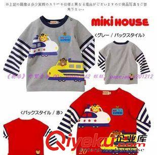 Mikihouse系列 官網(wǎng)款m*k*新款貼布+刺繡長袖圓領t恤3色童t恤批發(fā)