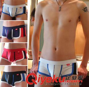 萊卡棉 廠家批發(fā)男士內(nèi)褲 印花時尚格子平角褲低腰性感塑身萊卡棉四角褲