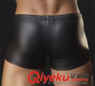 仿皮、漆皮面料 廠家批發zpManstore男士內褲仿皮漆皮大平角褲低腰性感U凸囊袋原始圖片3
