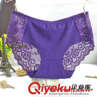 三角褲 新款竹纖維抗菌純色中腰少女內(nèi)褲 蕾絲邊均碼三角褲批發(fā)