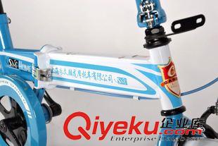 上海{yj}麟龍 知更鳥_{yj}_16 折疊休閑自行車碳鋼車架后抱剎便攜迷你校園車原始圖片3