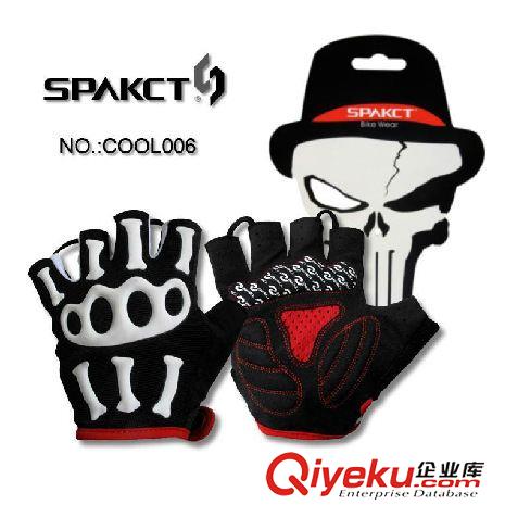 手     套 000zpSpakct(思帕客) 3D 骷髏骨 關(guān)節(jié)自行車騎行半指手套男女原始圖片2
