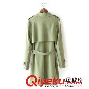 大衣--風(fēng)衣 下架 通勤風(fēng)無扣設(shè)計寬松中長款風(fēng)衣原始圖片3