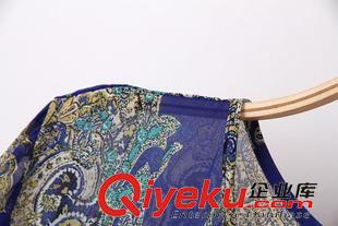 襯衫 廠家直銷 2014秋季新款歐美風(fēng)青花瓷長(zhǎng)袖印花襯衫 鉚釘上衣 女裝原始圖片3