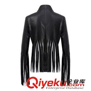 外套 2014歐美風春秋季歐美風流蘇開衫上衣外套純色帥氣機車PU皮衣