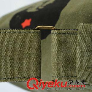 運動背包 2015新款復古單肩背包 軍綠單肩側背斜挎包 帆布背包 男女背原始圖片3