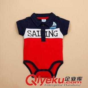 5月28日 歐單外貿(mào)原單POLO領(lǐng)哈衣　寶寶夏季連身衣爬服夾衣嬰兒服實(shí)物圖