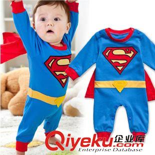 2月18日 欧单superman超人造型长袖哈衣连身衣长爬服全棉毛圈披风可卸